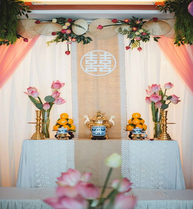 Ý Tưởng Sử Dụng Hoa Sen Trang Trí Gia Tiên Ngày Cưới Hỏi